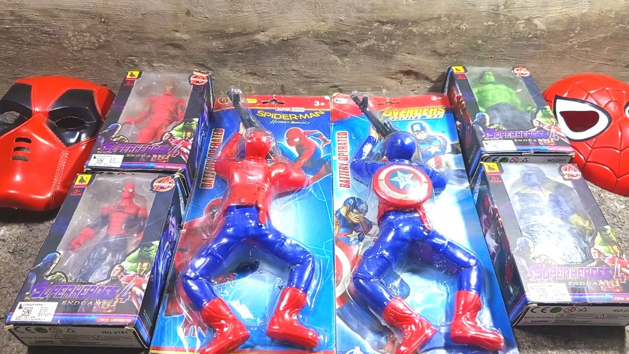 Spider-Man, captain America, iron man, unboxing superhero, deadpool, avenghers toys acatio figure