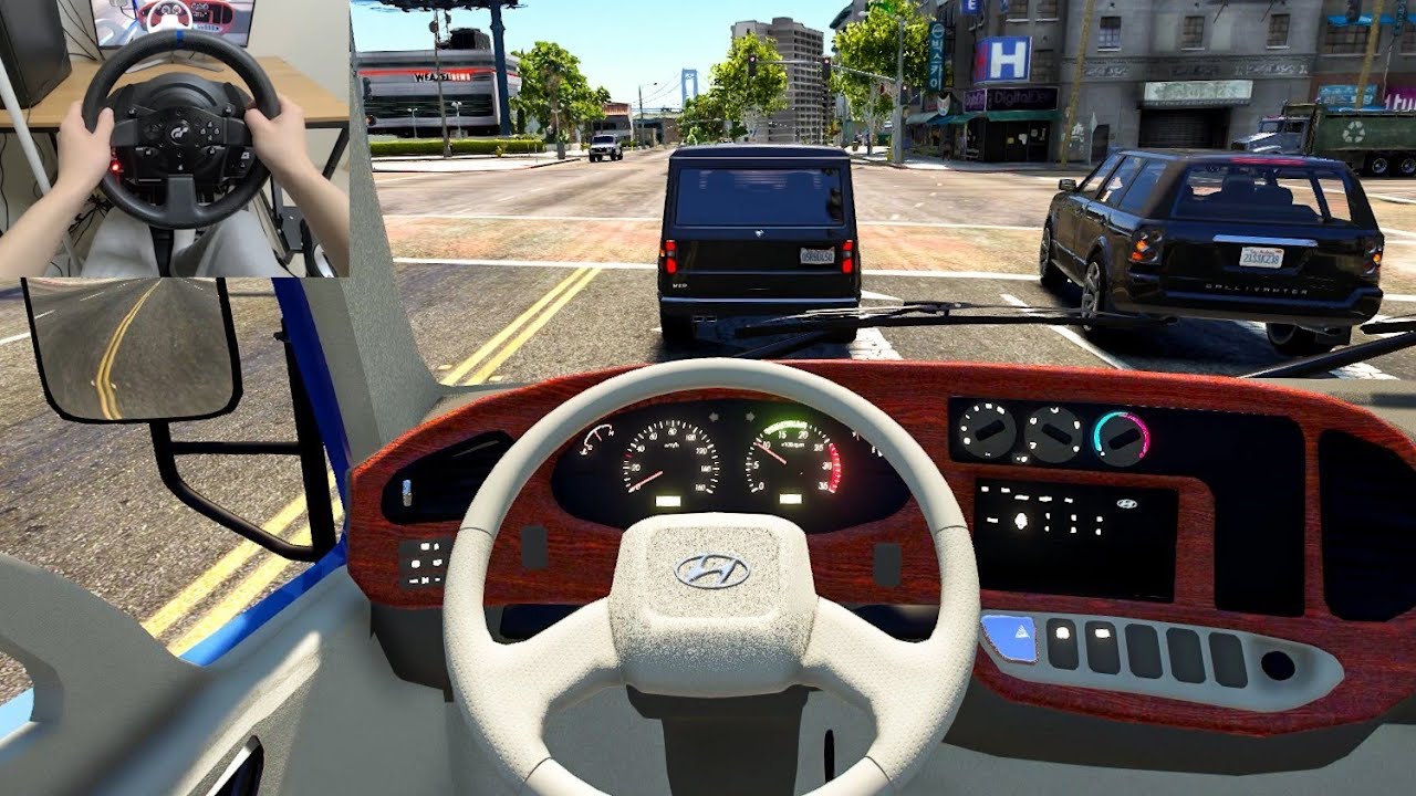 GTA 5 - Hyundai Mighty 2014 [Steering Wheel gameplay]