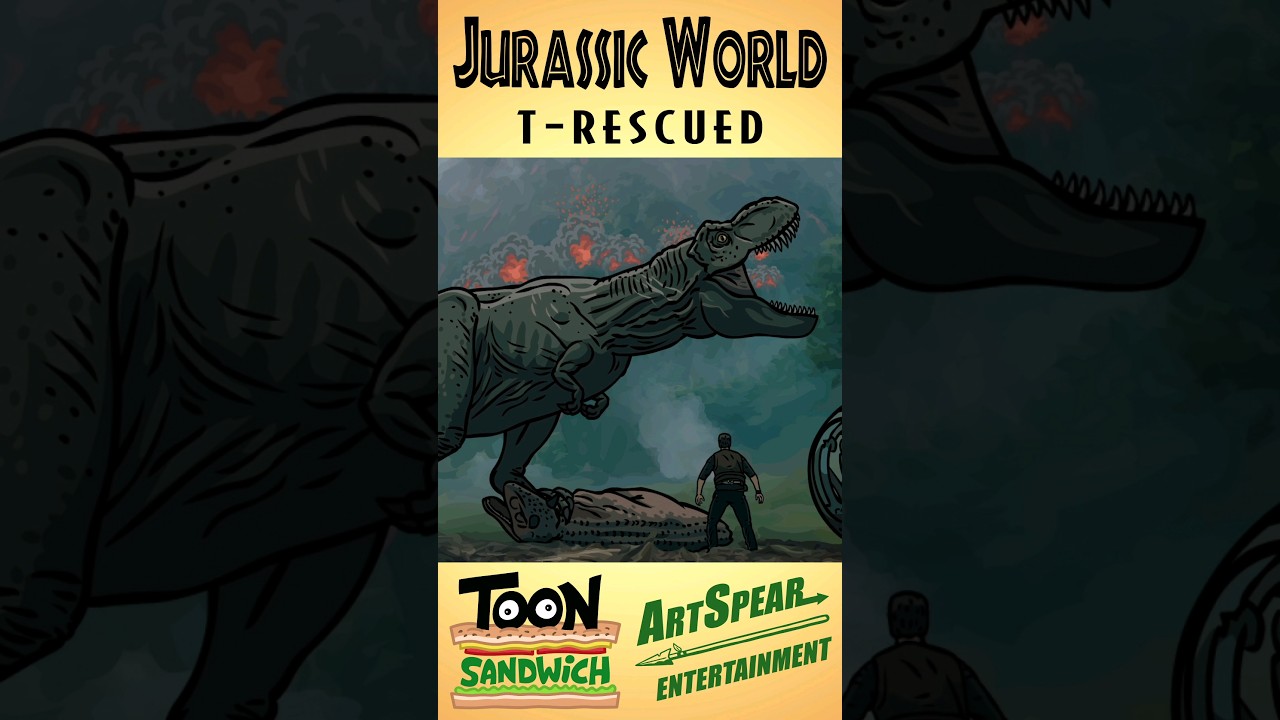 T-Rex to the T-Rescue! - TOON SANDWICH #funny #jurassicworld #trex #dinosaur #animation