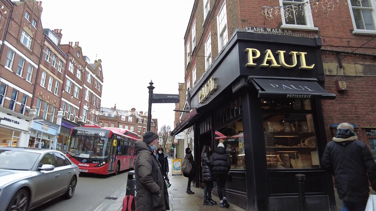 London Posh Area Walk- Belsize Park Station to Hampstead Heath Street.