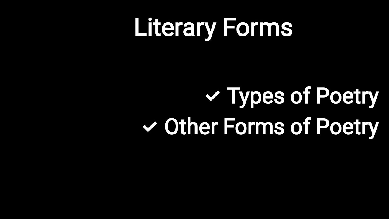 Types & Other Forms of Poetry| English Literary Forms & Terms in Tamil