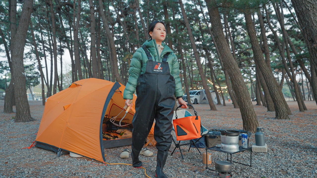 야간 해루질 출격! 태안 앞바다에선 무엇이 잡힐까!? | 직접 잡은 조개로 만들어 먹는 칼국수 | 태안 몽산포오션캠핑장