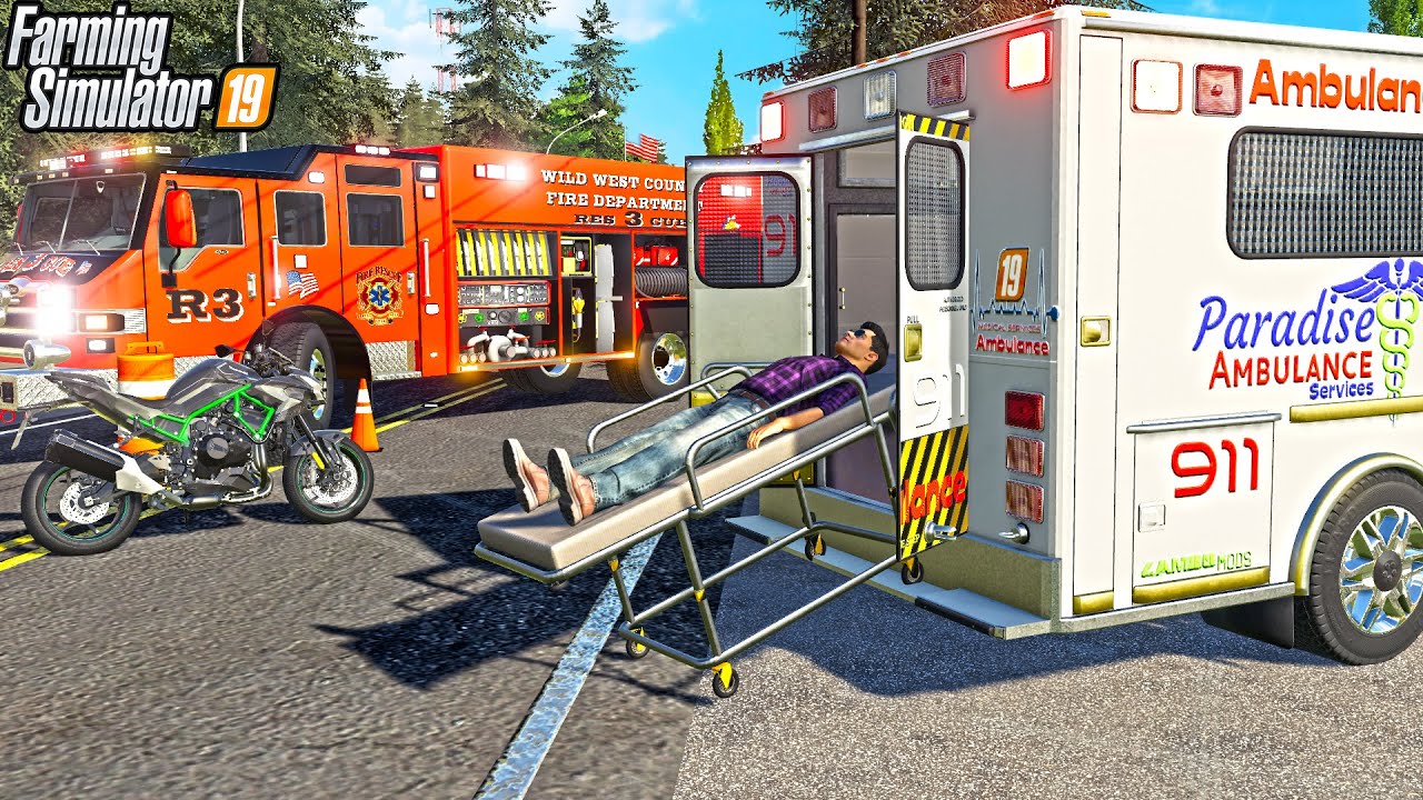 MOTORCYCLE ACCIDENT (GARRETT CRASHED) | HOSPITAL TRIP | FARMING SIMULATOR 2019