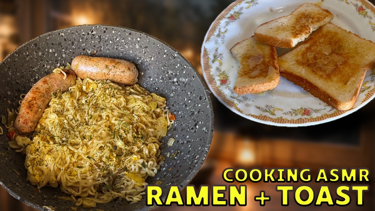 Cooking ASMR (No Talking) | Ramen + Cinnamon Toast