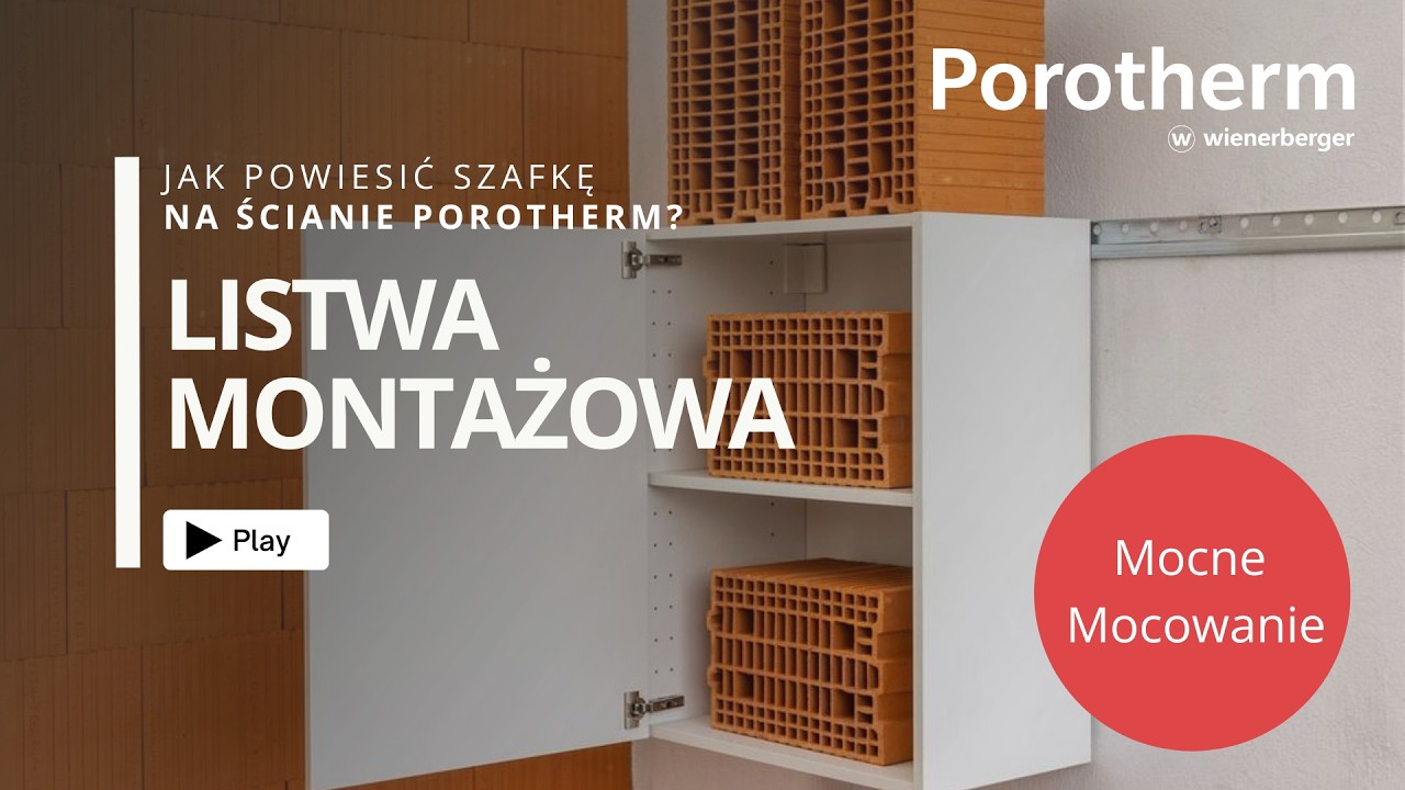 Jak zamontować szafki kuchenne na listwie na pustaku Porotherm? | Kołki uniwersalne