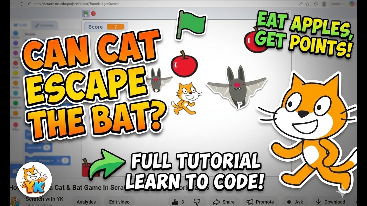 How to Make a Cat & Bat Game in Scratch! - Beginner Tutorial 2026