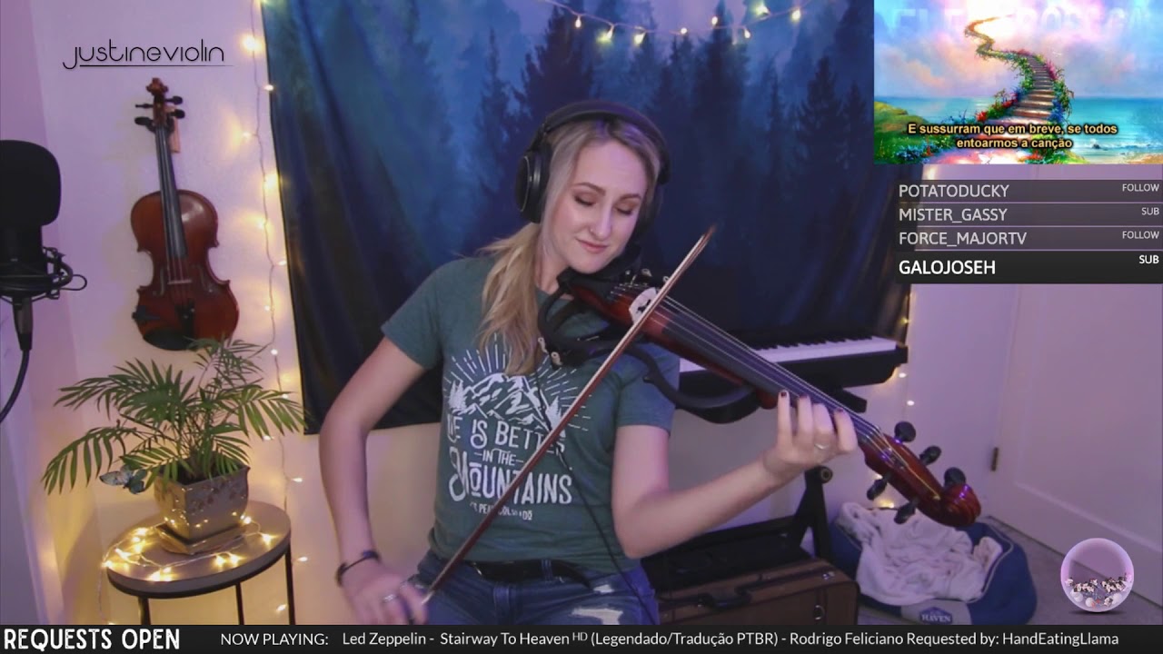 Justine plays violin by ear to Stairway to Heaven