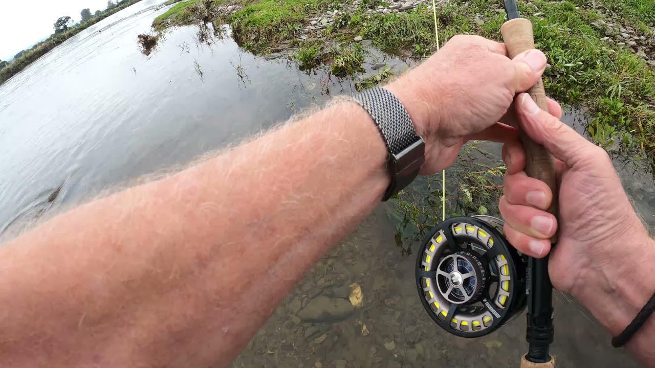 Fly Fishing for and catching a Salmon on the River Towy - October 2021