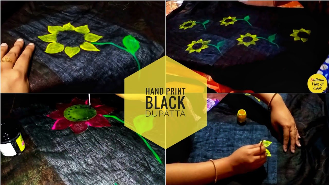 Hand print tutorial ||মাত্র ১০০ টাকার ওড়নাকে হ্যান্ড প্রিন্ট করে গর্জিয়াস করে নিয়েছি ||হাতের কাজ
