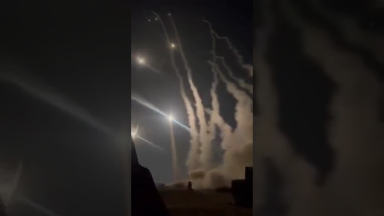Patriot interceptors down Iranian ballistic missiles fired at Al Udeid Air Base in Qatar.
