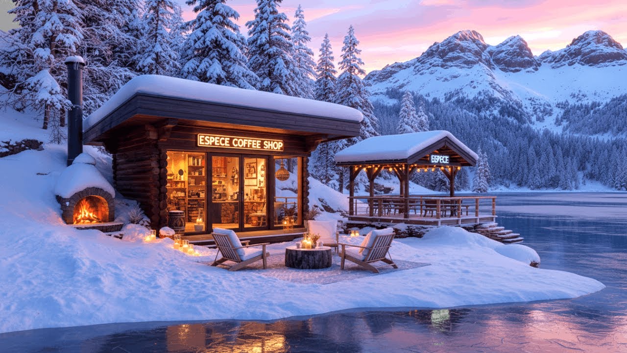 Relaxing Jazz Coffee Shop Vibes 🔥 Fireplace Sounds for Study & Focus 8