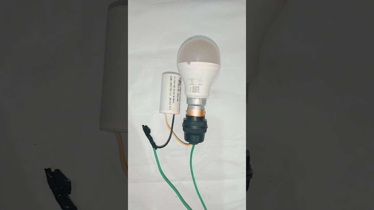 How to make LED bulb to fan capacitor experiment#viral #shortsvideo #shorts