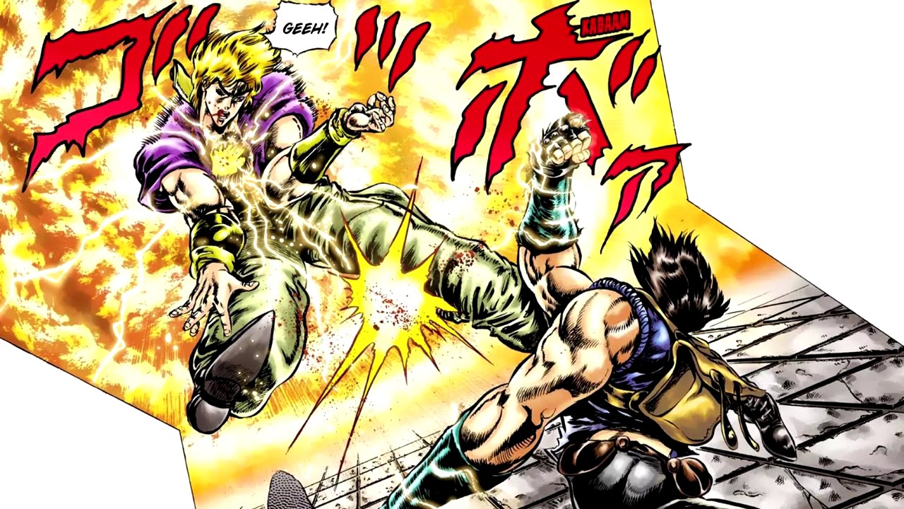 Jonathan Joestar vs. Dio Brando - manga version with anime audio