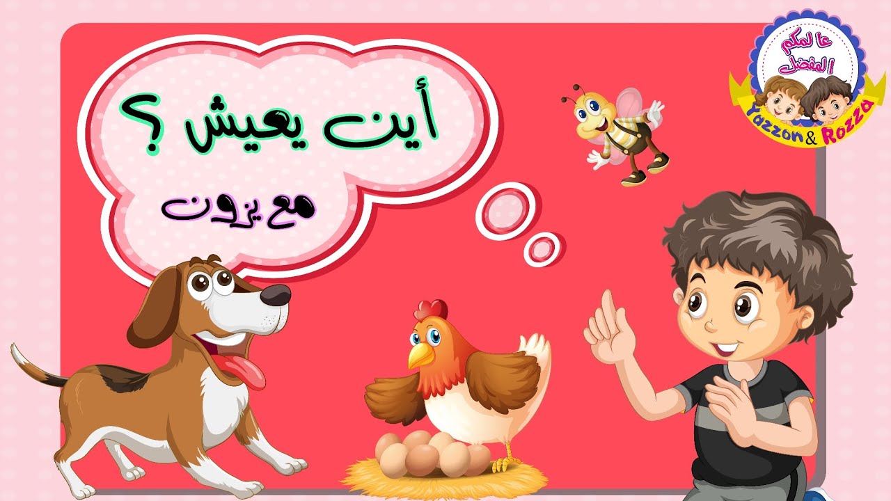 تعليم الاطفال اسماء مساكن الحيوانات | بيوت الحيوانات | اين تعيش هذه الحيوانات | قناة يزون