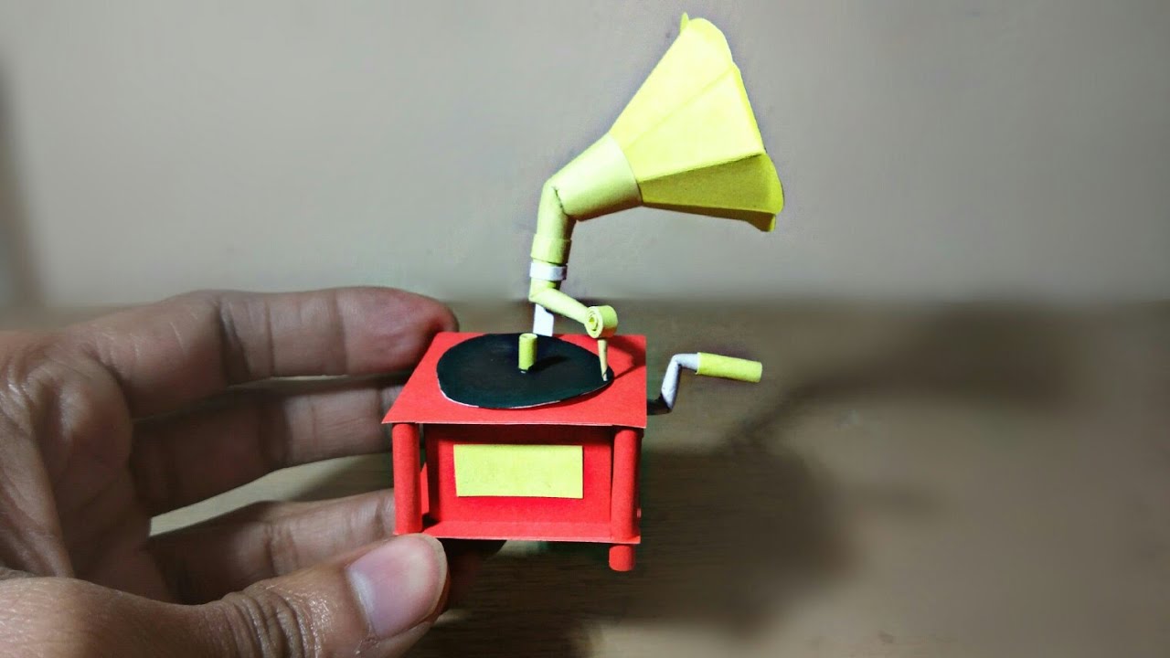 DIY,How to make gramophone. Paper gramophone. Diy paper craft