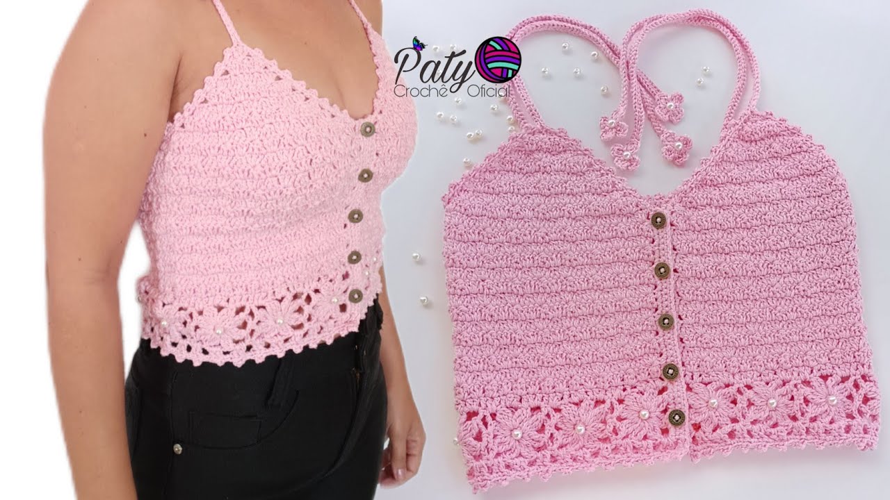 Blusa de Crochê (passo a passo) PP, P, M, G e GG final