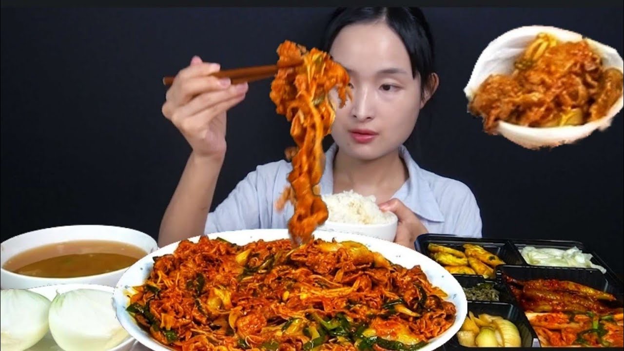 고추장불고기 양파쌈 먹방