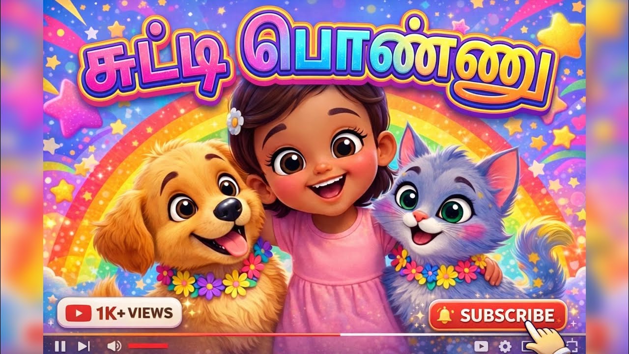 சுட்டி பொண்ணு | Naughty Girl Tamil Kids Song 🐶🐱 | Cute Baby Fun Video | Kids Rhymes Tamil | dog&cat