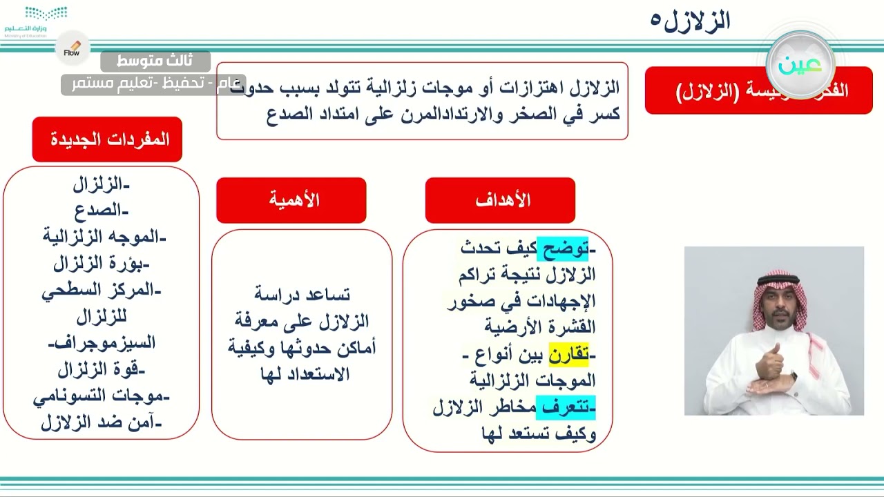 الزلازل (5) (التسونامي - السلامة من الزلازل) - العلوم - ثالث متوسط - الفصل الدراسي الأول