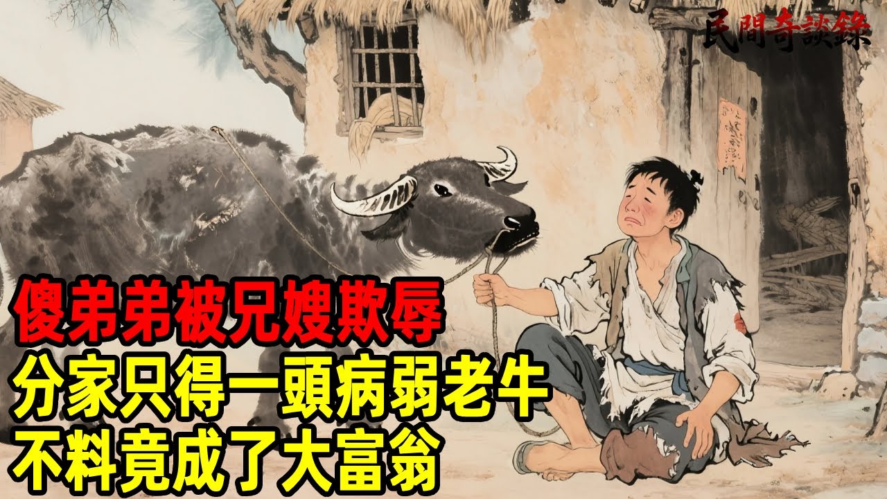 傻弟弟被兄嫂欺辱，分家只得一頭病弱老牛，不料竟成了大富翁！【民間奇談錄】#民間故事 #台灣傳說 #懸疑故事 #銀髮頻道 #懷舊故事 #助眠故事