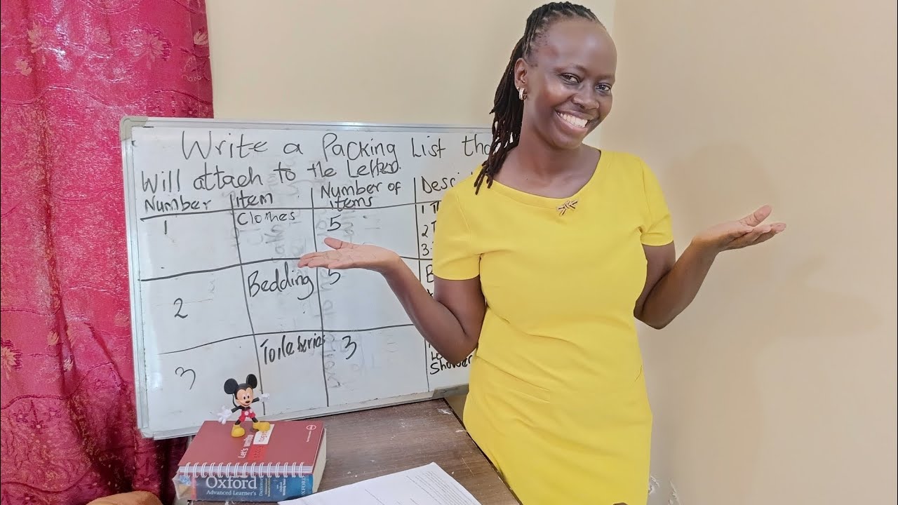 How to Write a Friendly letter and a packing list.A sample KCSE Paper Functional Writing.(PART ONE)