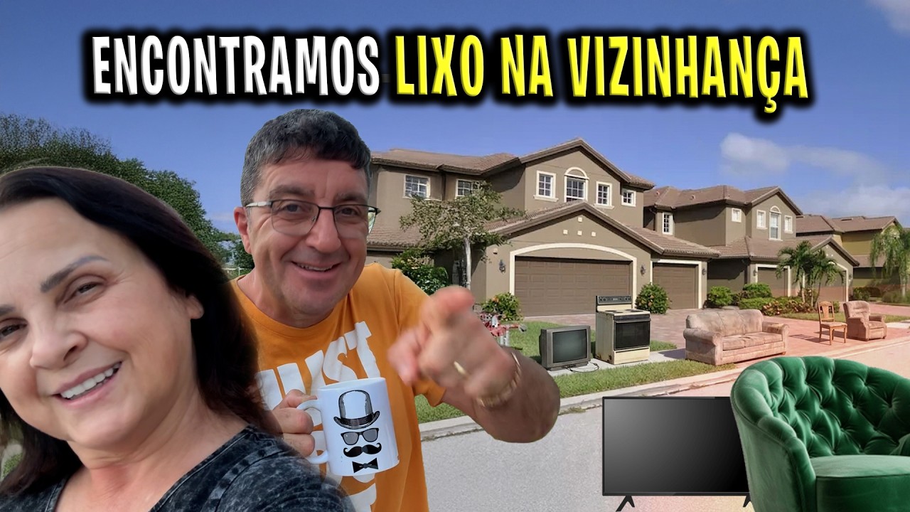 Maridão cuidando do jardim da casa 🏠 fomos à caça do lixo luxo da vizinhança