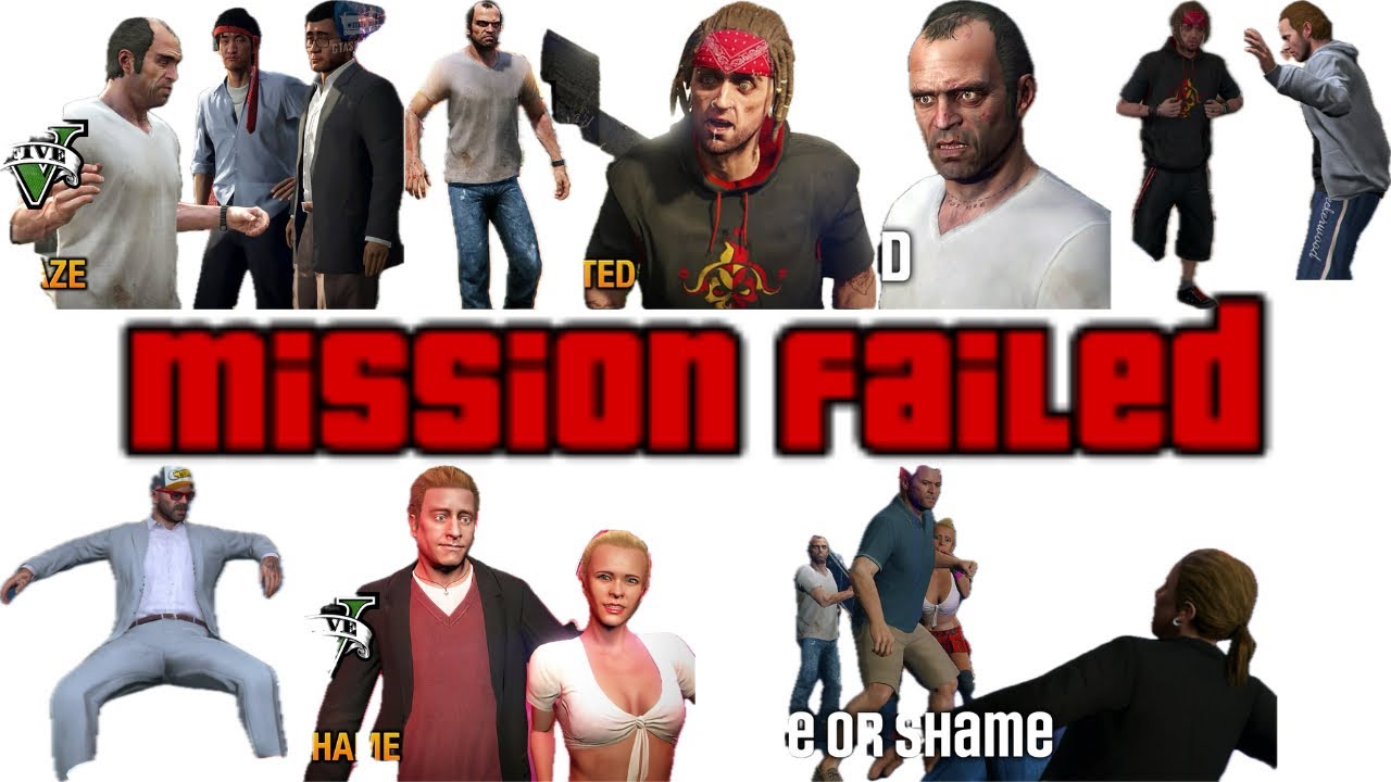 GTA V Mission Failed Compilation - Crystal Maze Friends Reunited and Fame or Shame
