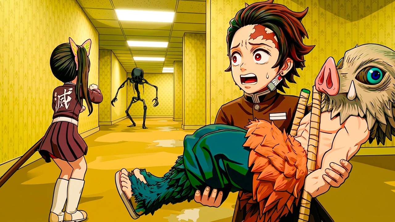 Tanjiro, Kanao e Inosuke ENCONTRAM ANOMALIAS nas BACKROOMS 😱 | Demon Slayer VR