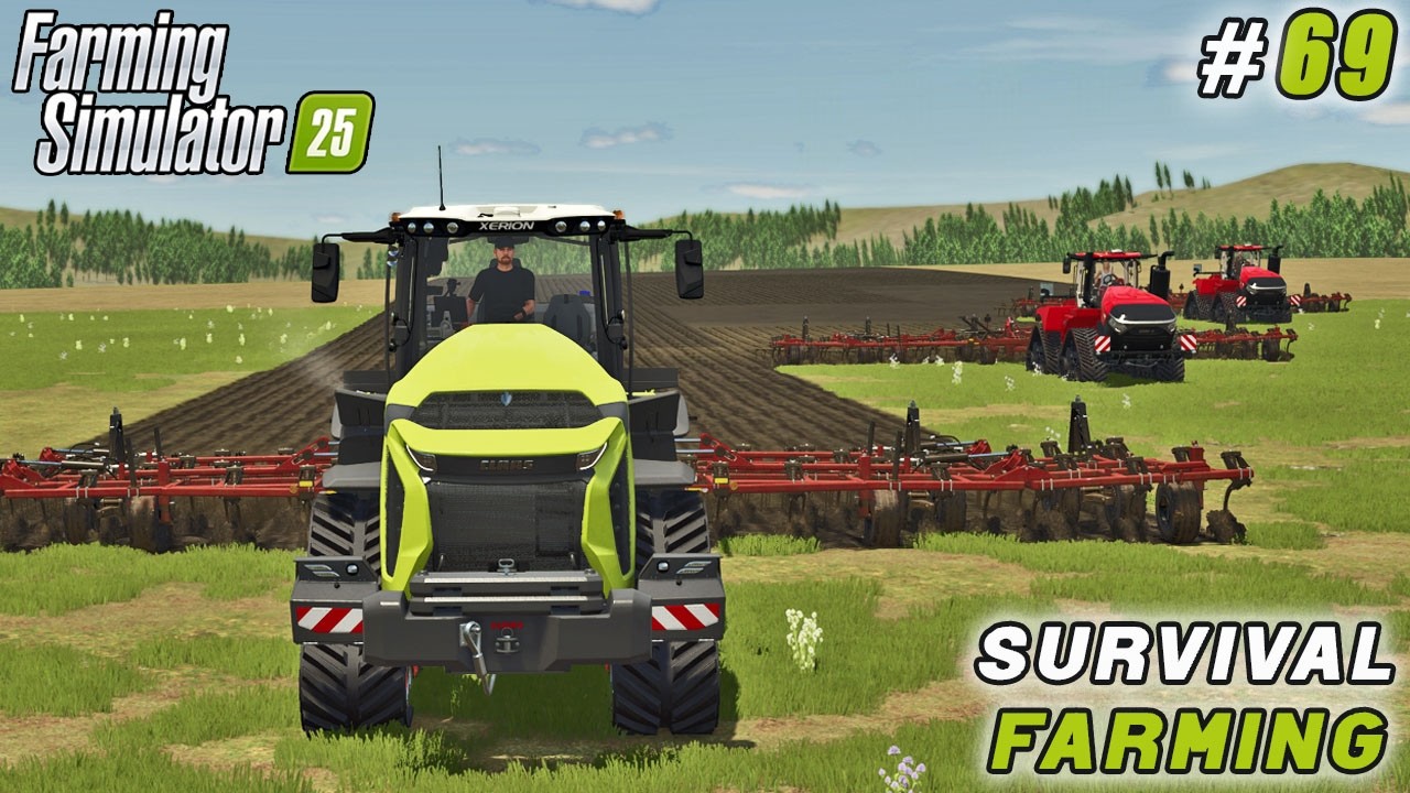 942 Bales Collected and Started Creating a Mega Field | FS 25 | Survival Farming | Timelapse #69