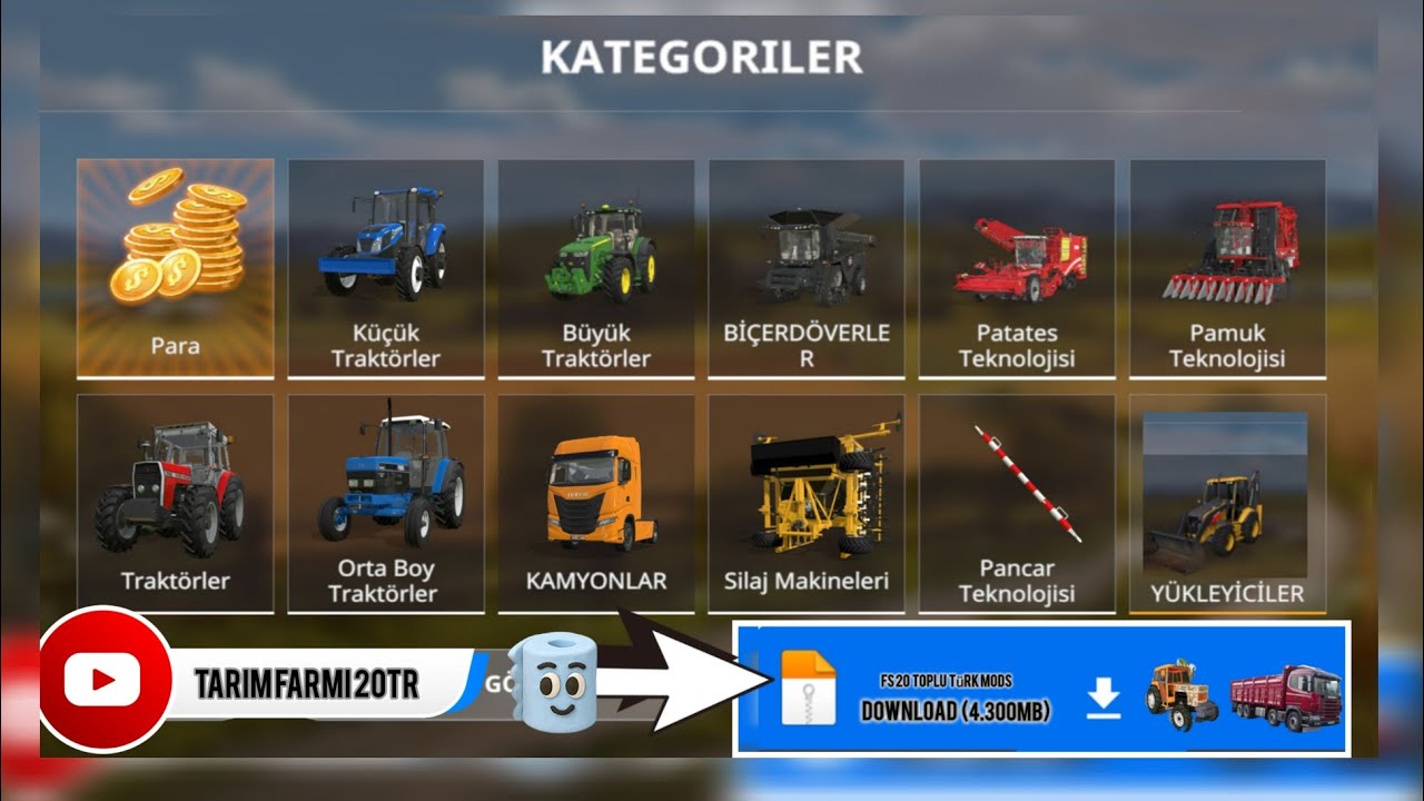 FS 20 TOPLU LİNK YENİ HARİTA 🤠 TÜRK ÇİFTÇİ( EFSANE MODS)  