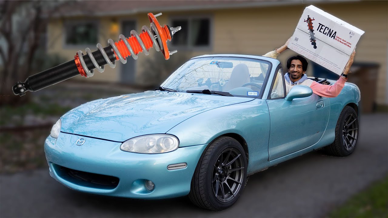 MY MIATA FINALLY GETS COILOVERS (supermiata tecnas)
