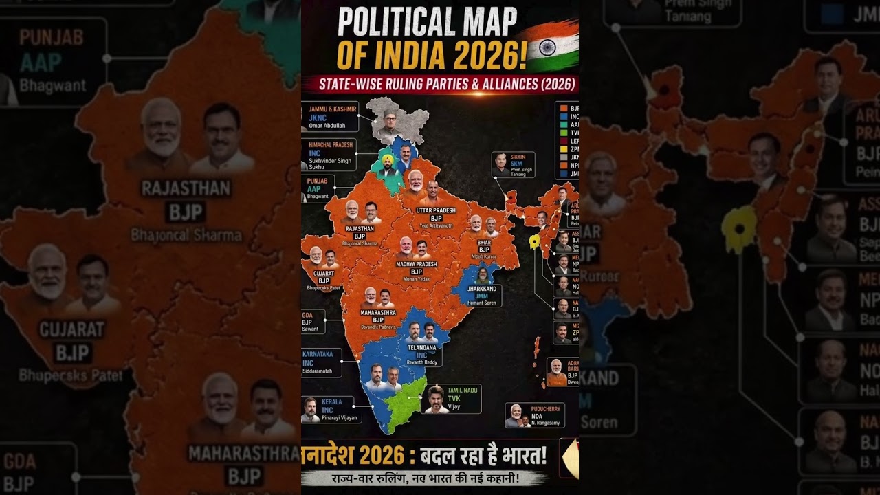 Political Map of India 2026 🇮🇳 | Kaun Raj Karega? State Wise Power Breakdown! 🔥 #India2026