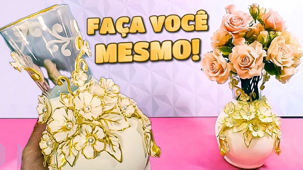 CRIE LINDOS VASOS DECORATIVOS COM ESSA IDÉIA!