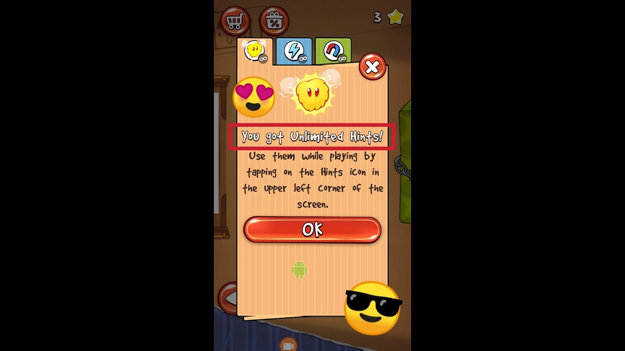 how to hack cut the rope  Unlimited hints magnets powers (No-root)