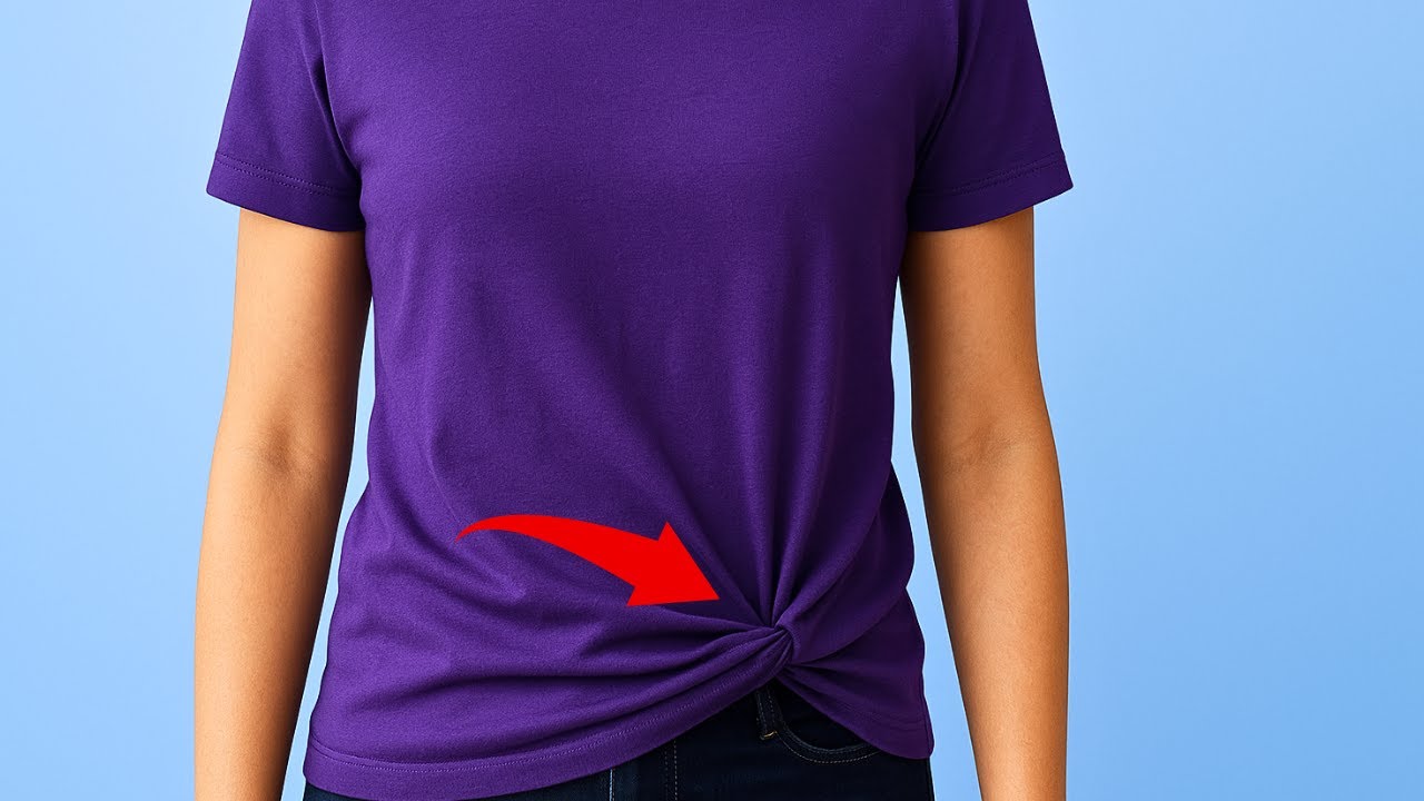 Brilliant Trick To Shorten A T-Shirt Without Cutting Or Sewing – Quick And Easy DIY!