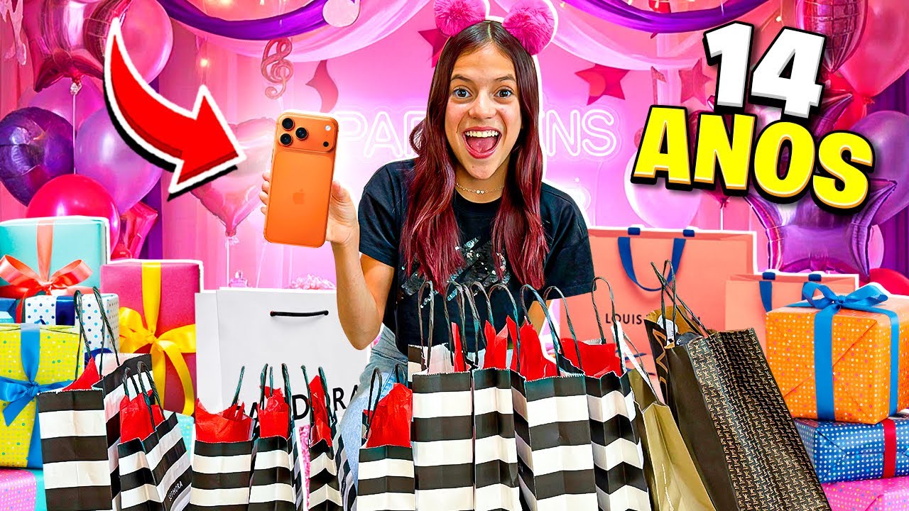 14 presentes 14 anos abrindo todos os presentes que ganhei de aniversário 