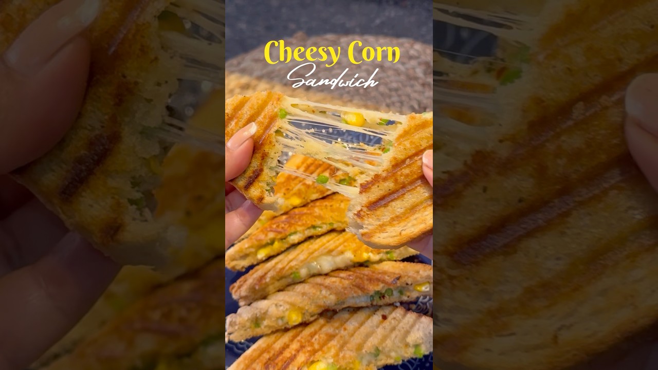 Cheesy Corn Sandwich | Easy, Creamy & Irresistibly Delicious Snack Recipe #shorts #viral #trending