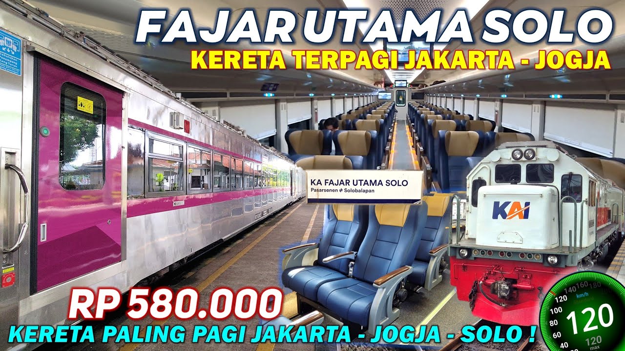 KERETA TERPAGI JAKARTA JOGJA ! Naik KA FAJAR UTAMA SOLO Eksekutif New Generation, Rasa Kereta Argo !
