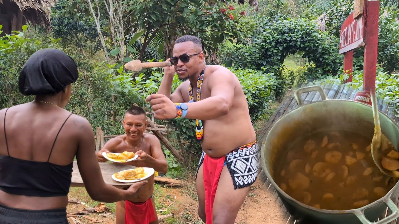 We fed an entire village of indigenous people  | huge pot of pumpkin sauce dumplings |
