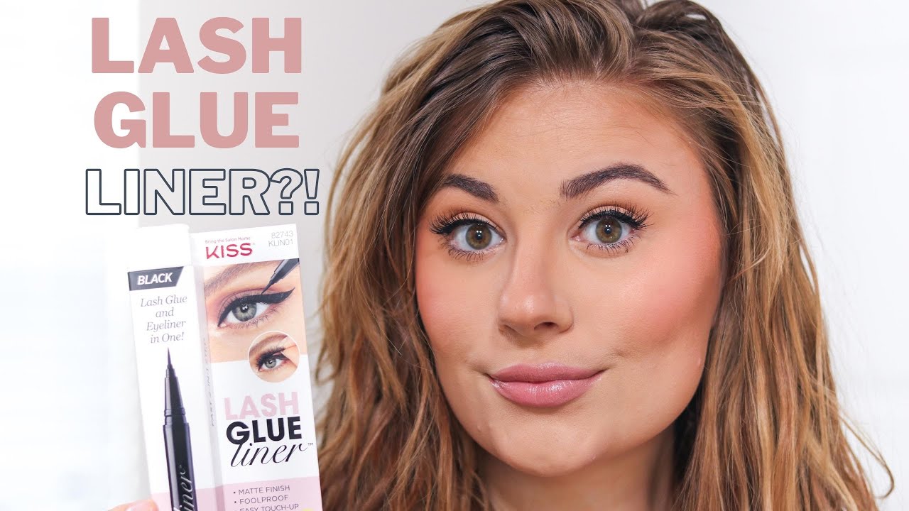 EASIEST WAY TO APPLY FALSE LASHES!!! |  KISS LASH GLUE LINER REVIEW