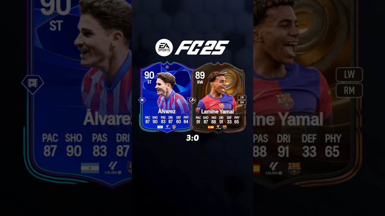 Juli&aacute;n &Aacute;lvarez vs Lamine Yamal in EAFC 25! #cardfifa #fc25 #fc26