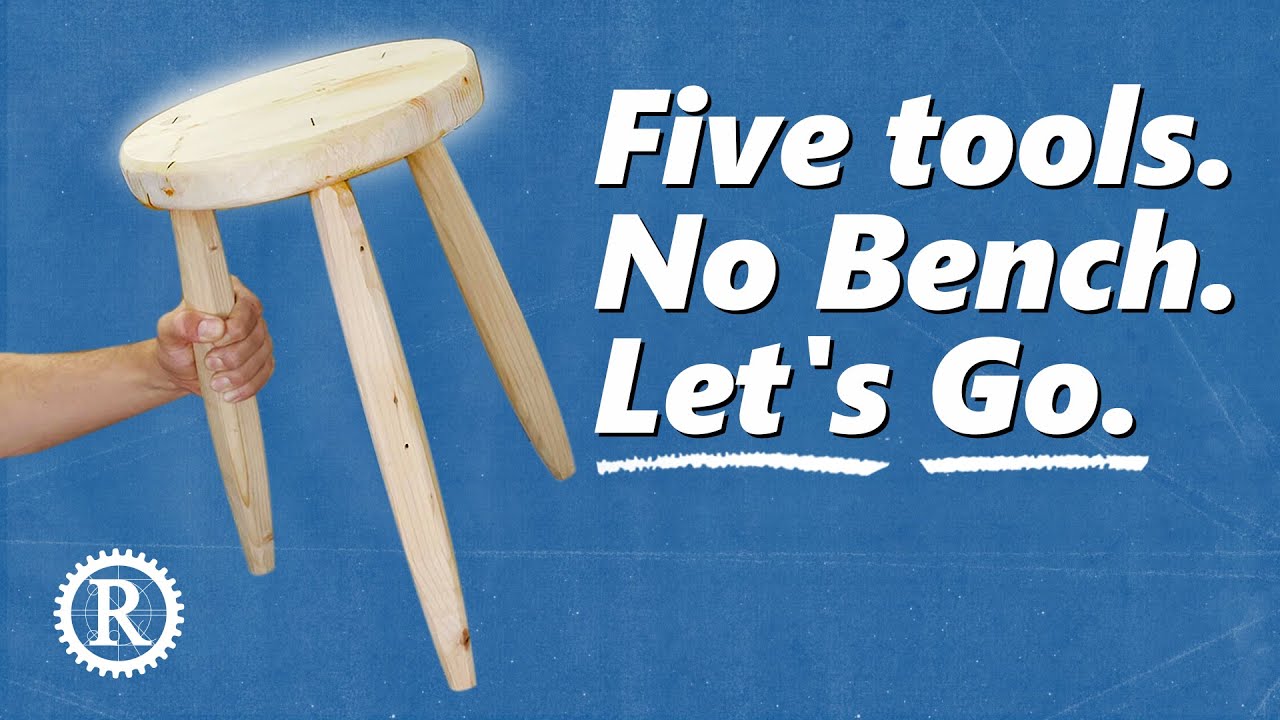 Make a traditional milking stool. Limited tools. No Bench.