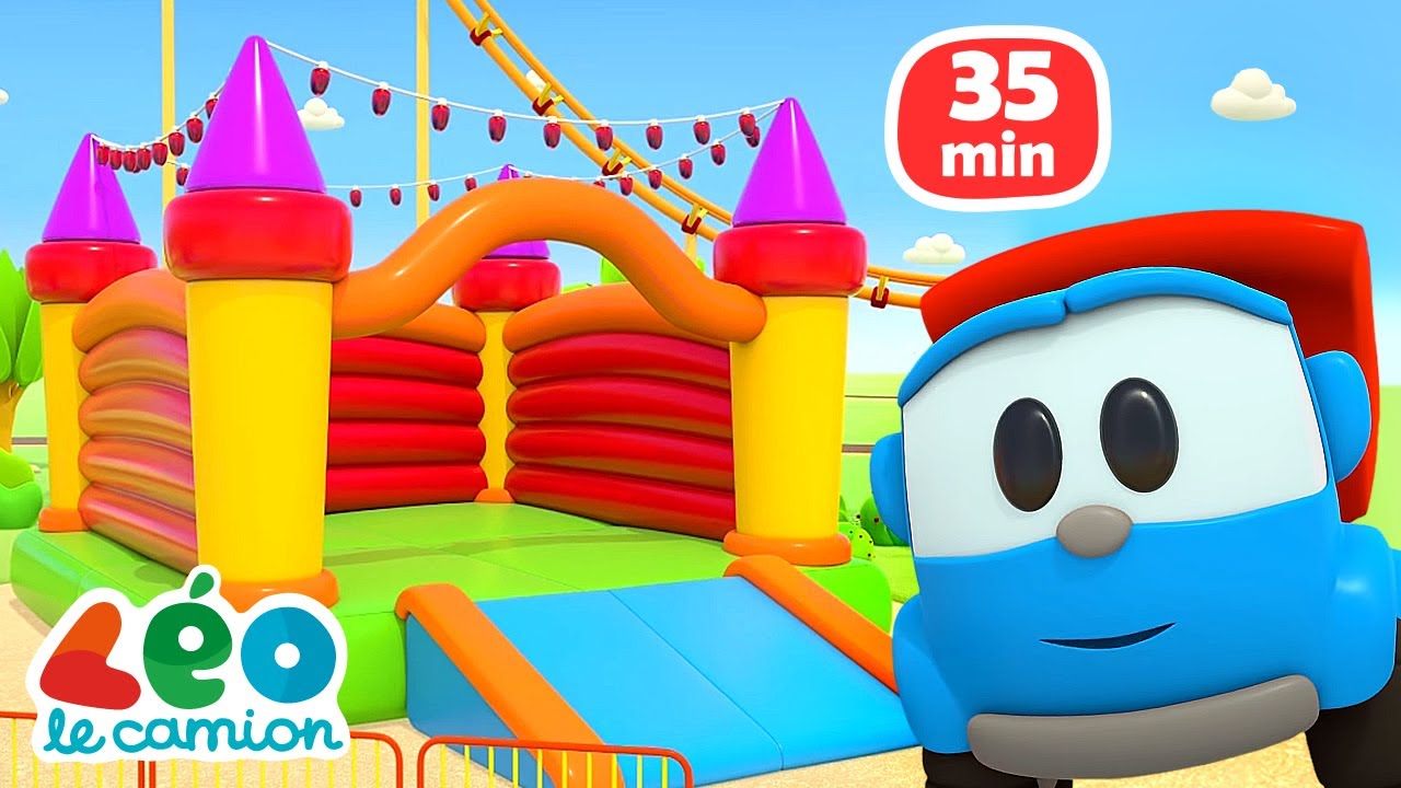 Un grand parc d’attractions de Léo le camion curieux🎪🎡 Compilation de dessins animés pour enfants