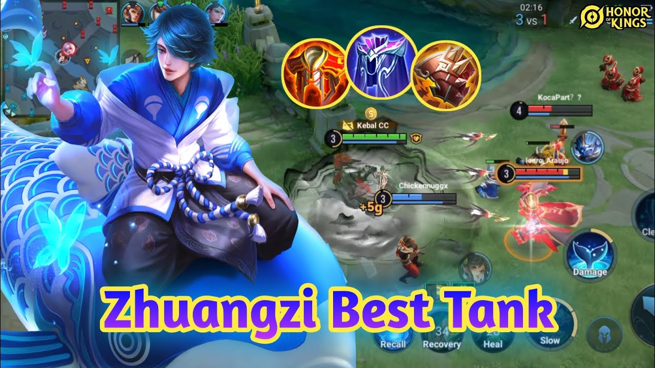 Zhuangzi Honor of Kings Best Tank | 75% Team Fight | Best Build & Arcana 2025