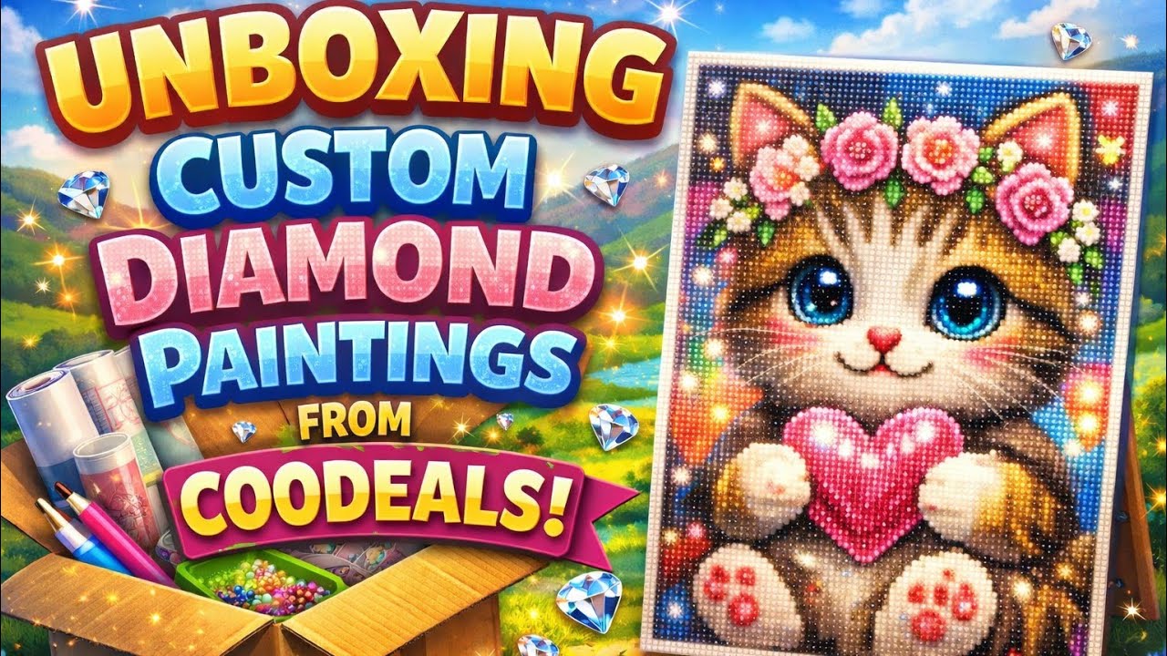 Распаковка алмазной живописи на заказ от Coodeals | Картина с блестящей кошкой на холсте 💎🐾