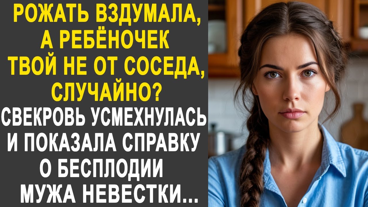 А тебе случайно не сосед помог? - спросила свекровь у невестки. И показав ей одну важную справку...