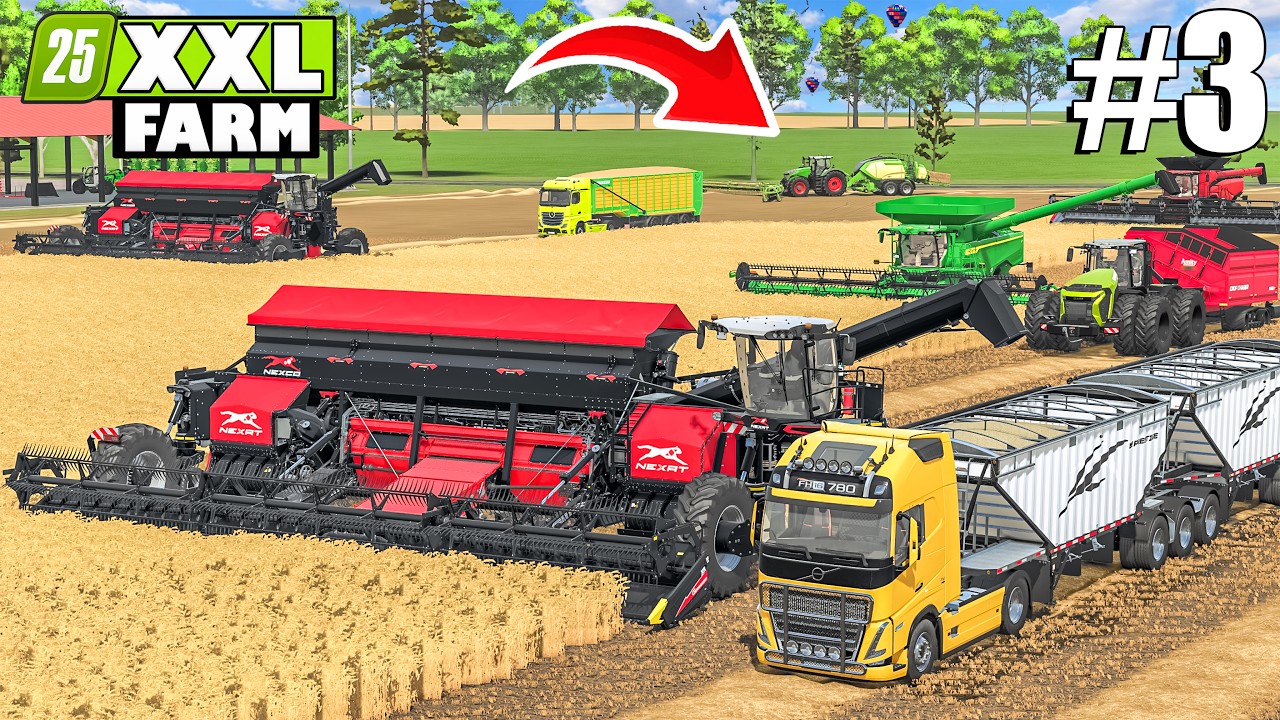 Я купил ОГРОМНЫЙ комбайн NEXAT для уборки пшеницы | XXL ФЕРМА | Farming Simulator 25