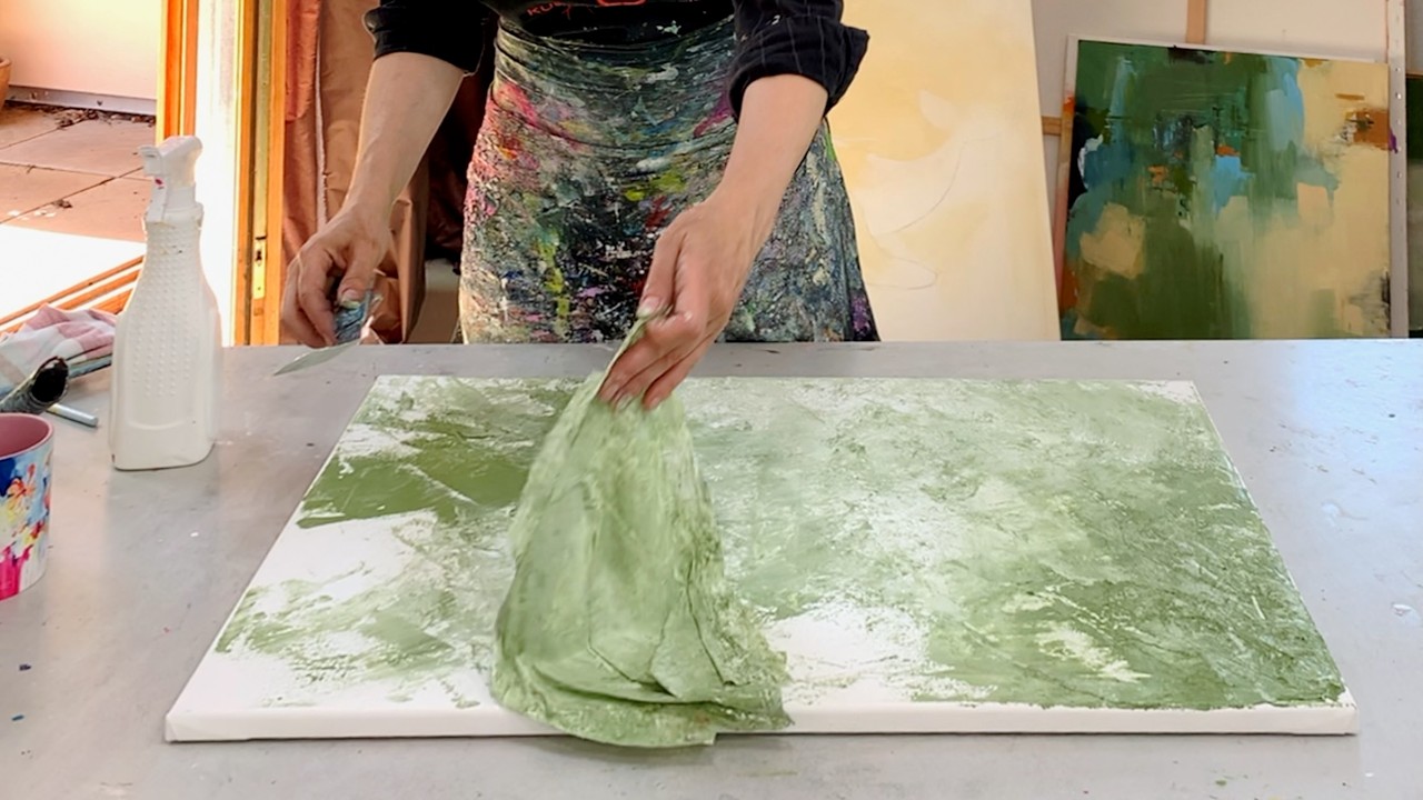DIY Acryl Malerei mit Struktur – EASY & intuitiv mit Folie und Spachtel (auch für Anfänger)