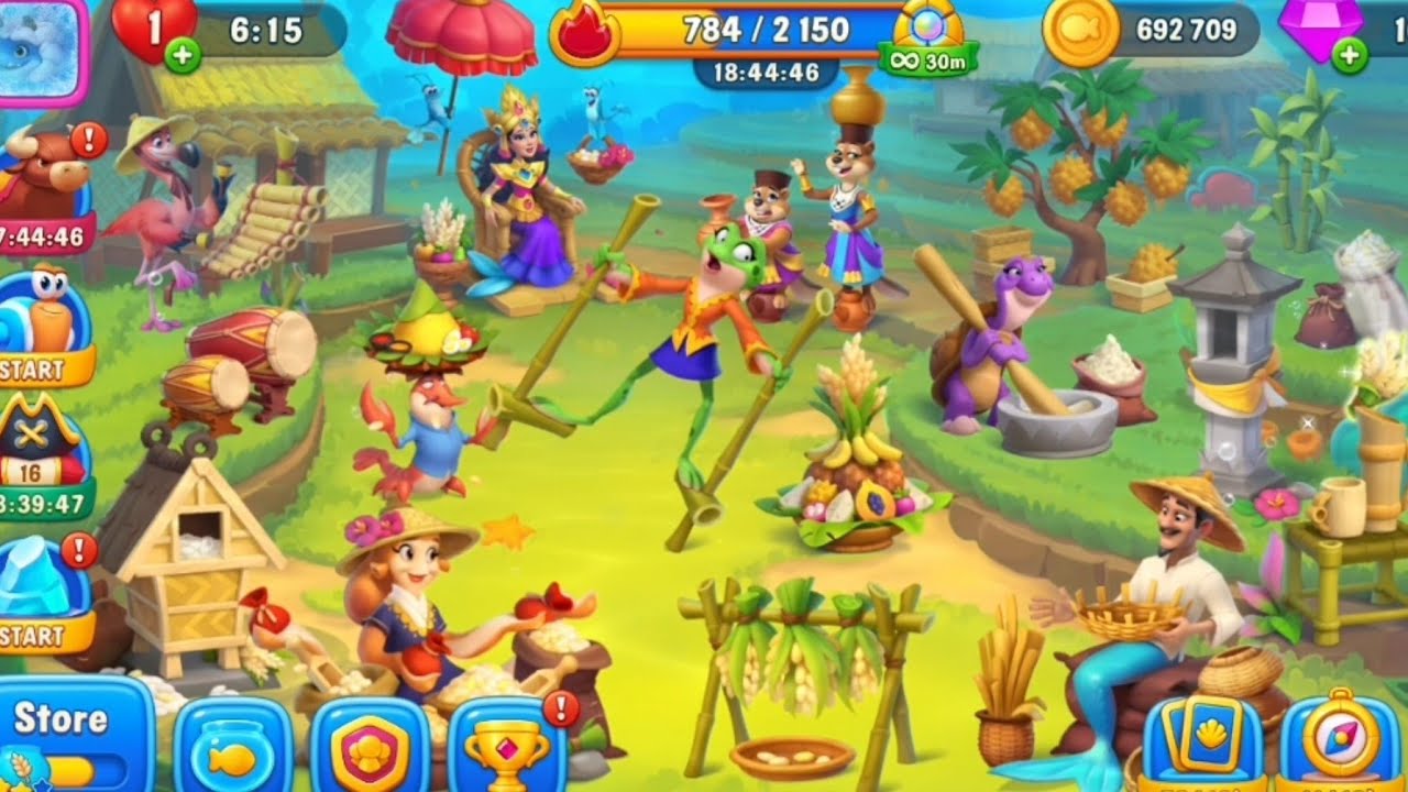Fishdom: Rice Fields Aquarium - Thematic Decorations 