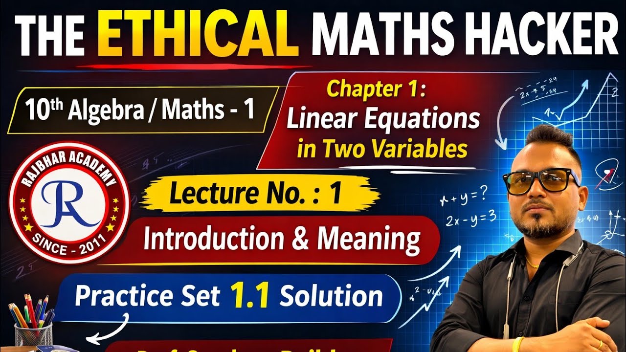 | L1 | 10th Algebra/ Maths-1 | 1. Linear Equations In Two Variables | PS 1.1 Solution |